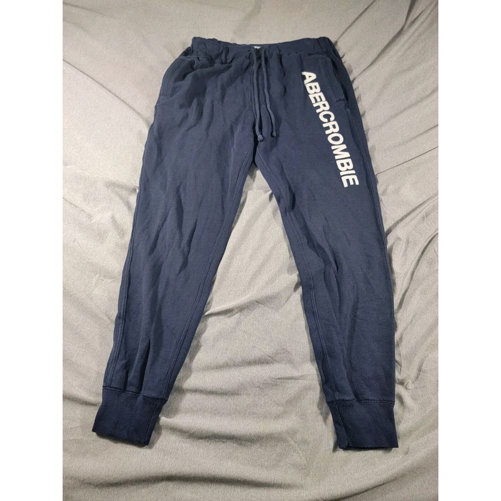 Abercrombie Fitch Soft AF Fleece Sweatpants Small Blue Joggers Mens, Pockets‎